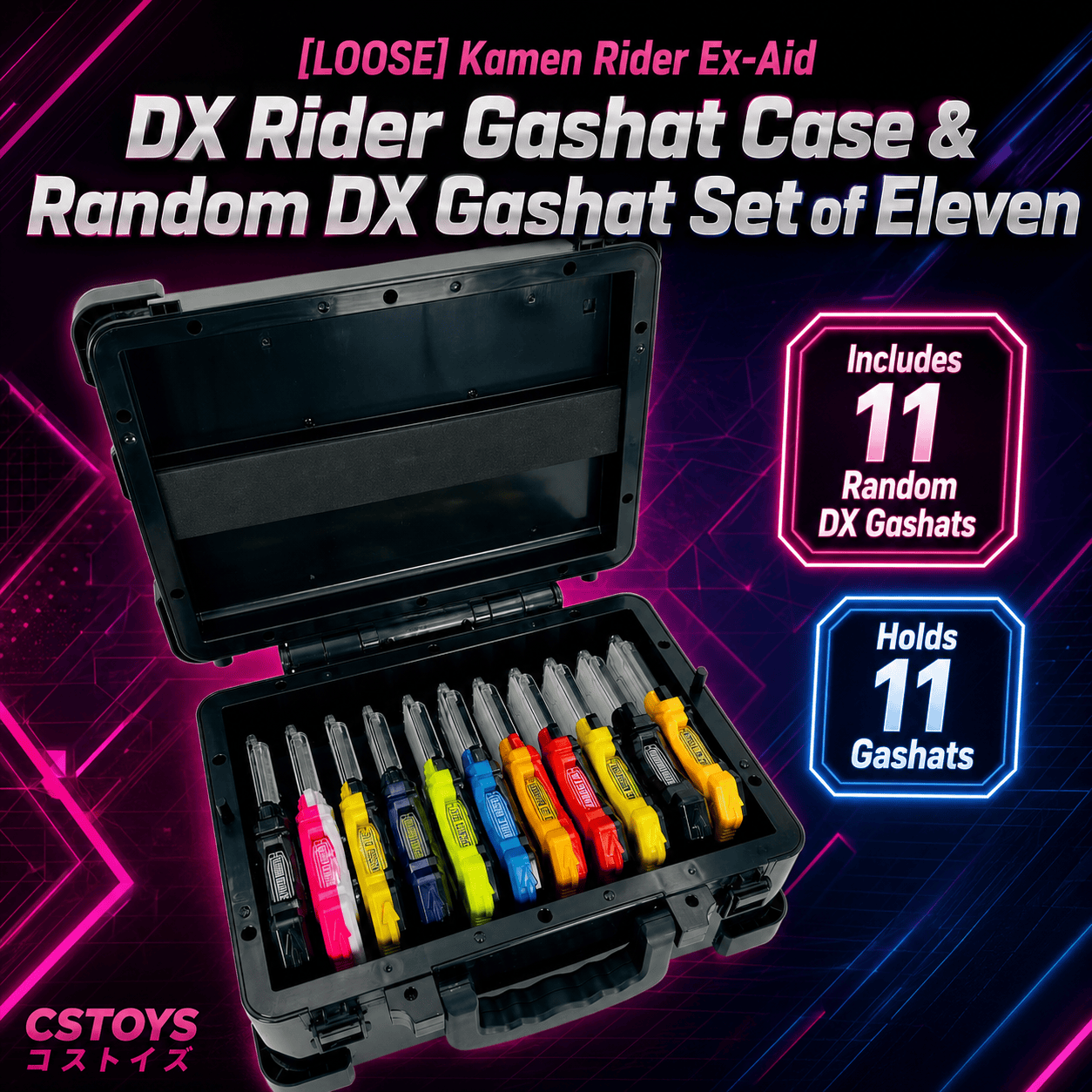 LOOSE] Kamen Rider Ex-Aid: DX Rider Gashat Case & Random DX Gashat