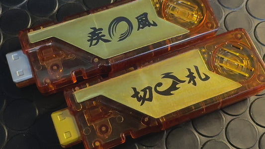 [LOOSE] Kamen Rider W / Double: Capsule Sound Gaia Memory Shippu & Kirifuda Set (Clear Plastic Ver.)