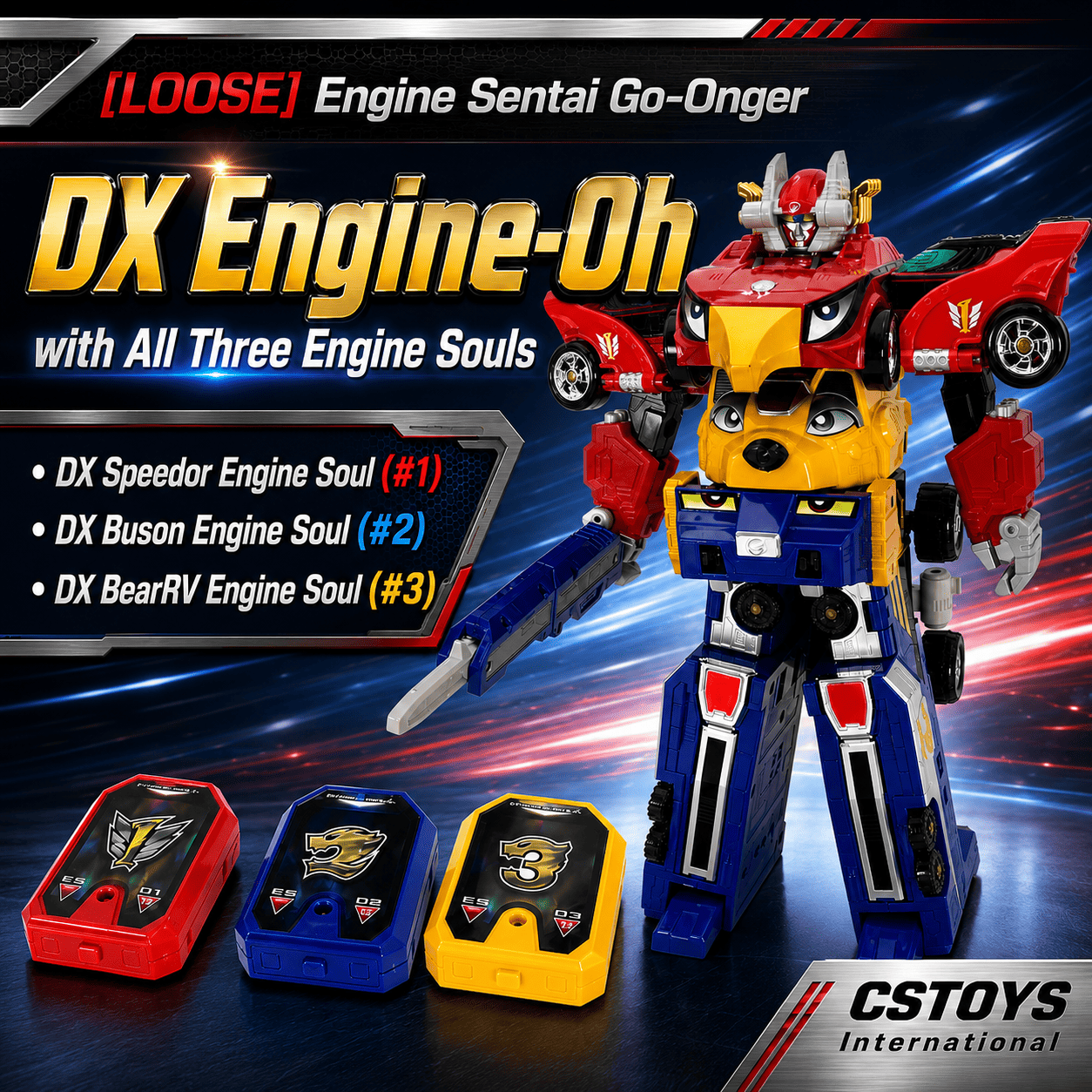 Bandai megazord [LOOSE] Engine Sentai Go-Onger: DX Engine-Oh (Includes Three Engine Souls)