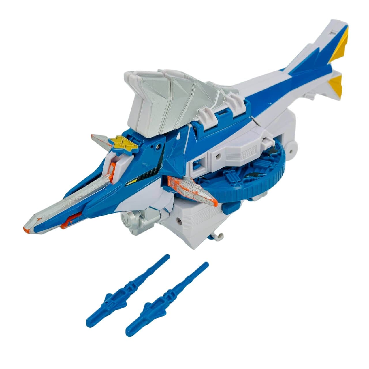 Bandai Toy Robot [LOOSE] Samurai Sentai Shinkenger: DX Kajiki Origami with Two Missile Parts (Silver Paint Worn, Restorable)