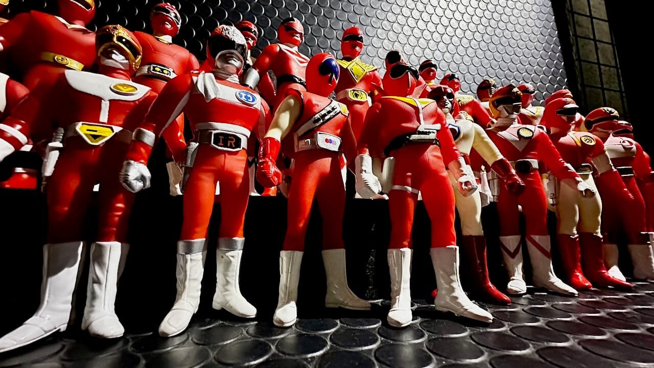 Bandai vinyl figure [LOOSE] Super Sentai Series 25th Anniversary Red Ranger SET of 24 (Missing Gao Red Soft Vinyl Figure) )