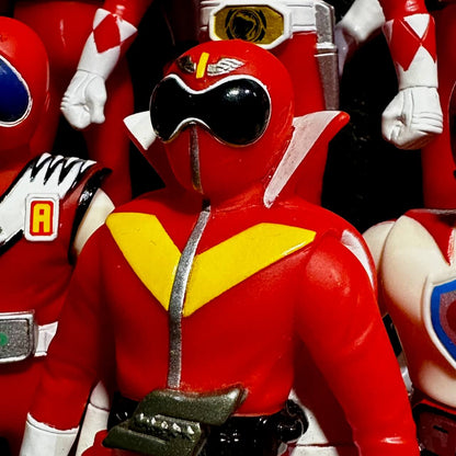 Bandai vinyl figure [LOOSE] Super Sentai Series 25th Anniversary Red Ranger SET of 24 (Missing Gao Red Soft Vinyl Figure) )
