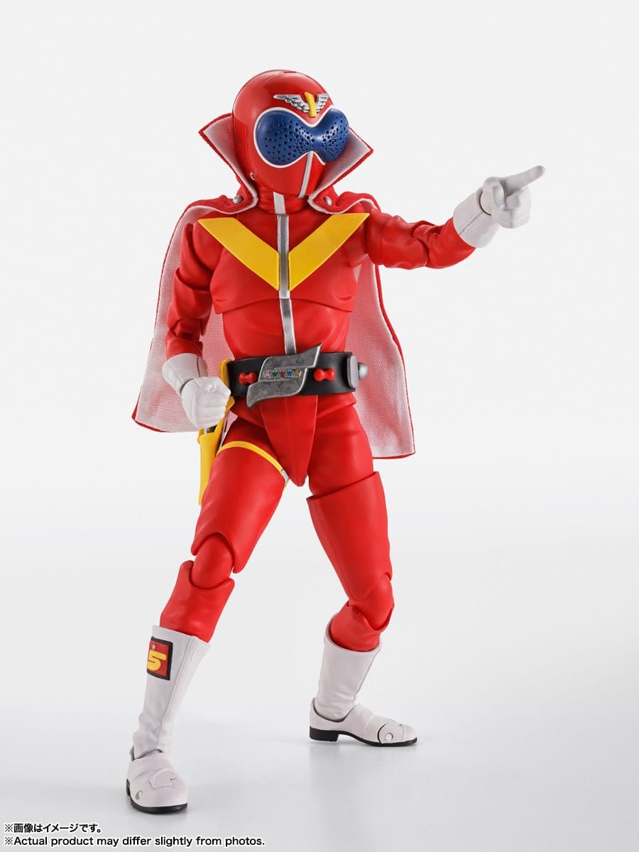 CSTOYS International action figure [BOXED] Himitsu Sentai Gorenger: S.H.Figuarts (Shinkocchou Seihou) Akarenger – Super Sentai 50th Anniversary Ver. (First Press Limited Display Stand Included)