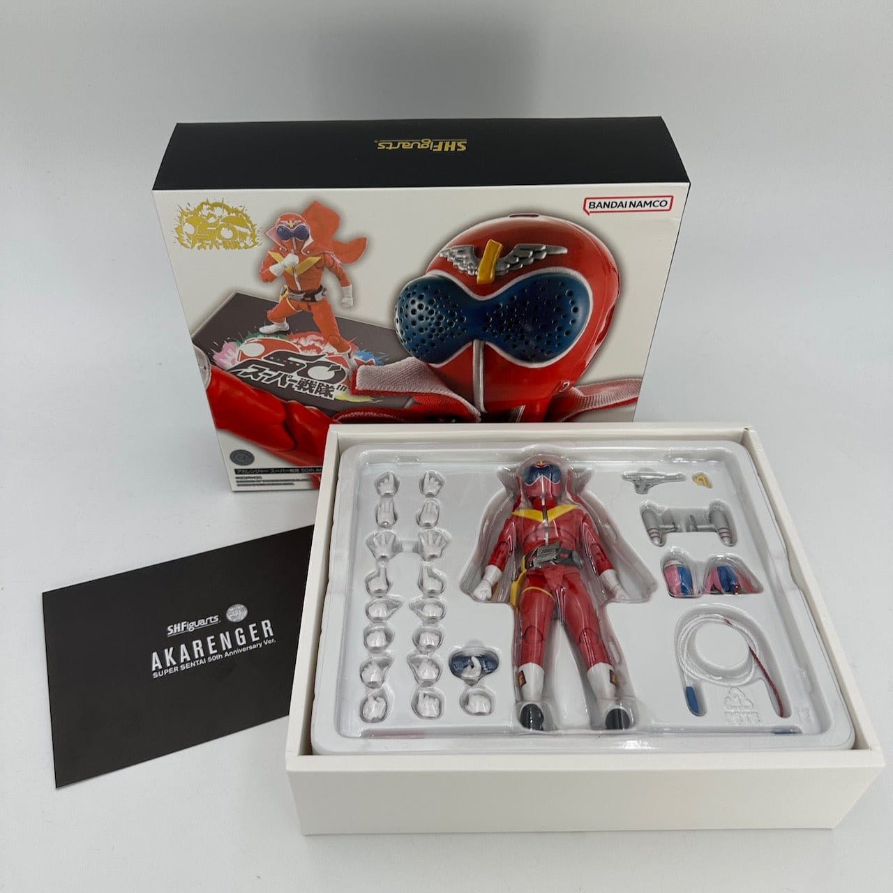 CSTOYS International action figure [BOXED] Himitsu Sentai Gorenger: S.H.Figuarts (Shinkocchou Seihou) Akarenger – Super Sentai 50th Anniversary Ver. (First Press Limited Display Stand Included)