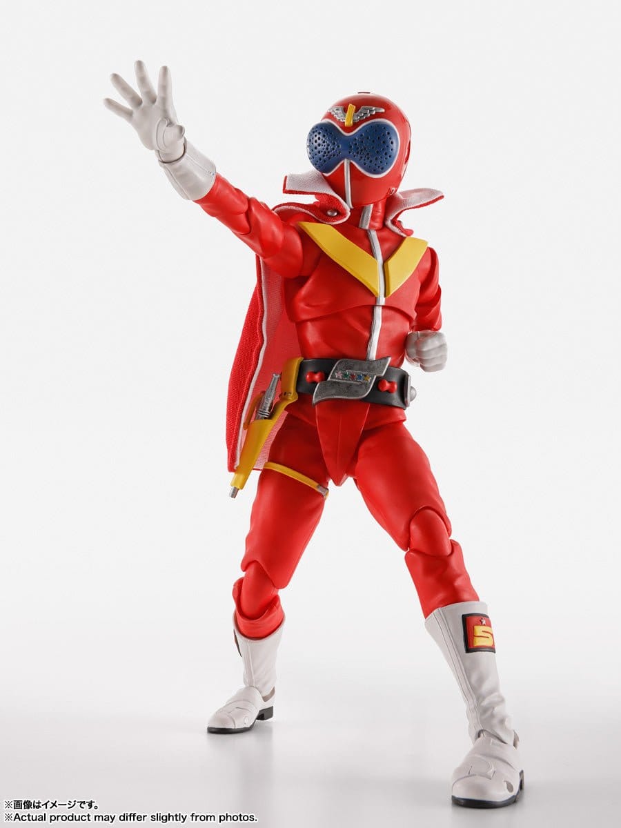 CSTOYS International action figure [BOXED] Himitsu Sentai Gorenger: S.H.Figuarts (Shinkocchou Seihou) Akarenger – Super Sentai 50th Anniversary Ver. (First Press Limited Display Stand Included)