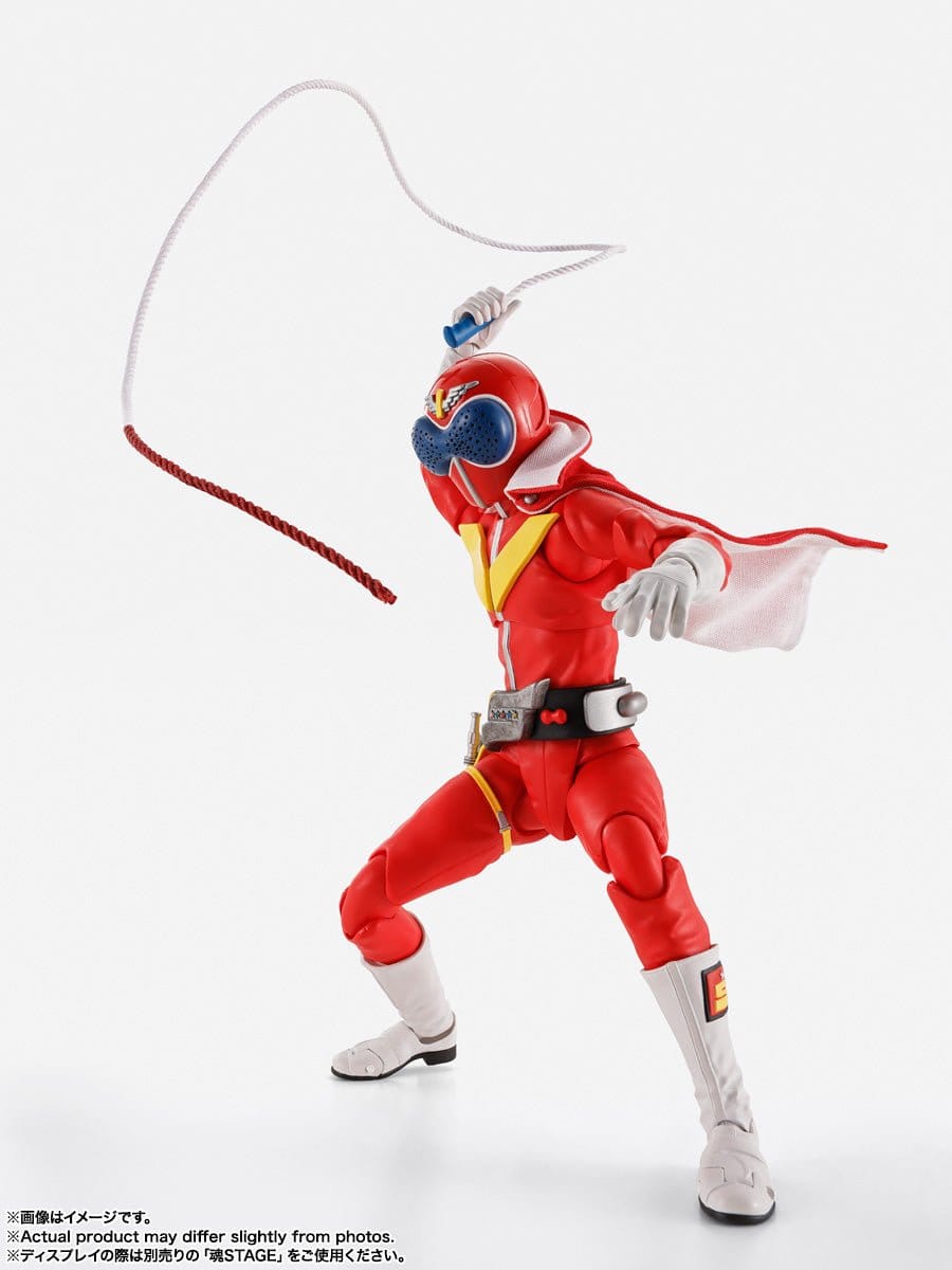 CSTOYS International action figure [BOXED] Himitsu Sentai Gorenger: S.H.Figuarts (Shinkocchou Seihou) Akarenger – Super Sentai 50th Anniversary Ver. (First Press Limited Display Stand Included)