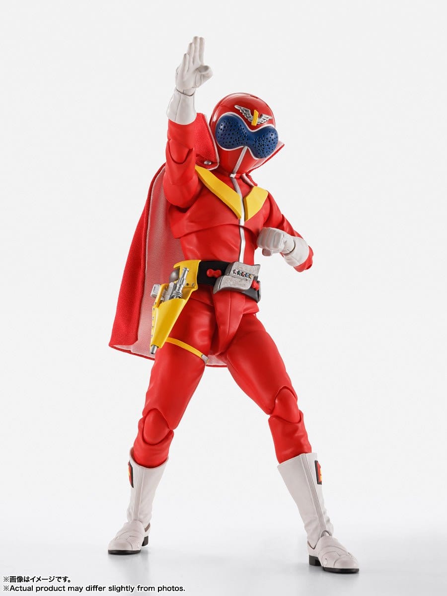 CSTOYS International action figure [BOXED] Himitsu Sentai Gorenger: S.H.Figuarts (Shinkocchou Seihou) Akarenger – Super Sentai 50th Anniversary Ver. (First Press Limited Display Stand Included)