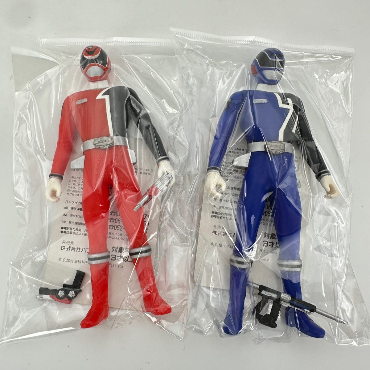 CSTOYS International toy gun [LOOSE] Dekaranger: Deka Red, Blue, Green, Yellow & Pink Soft Vinyl Figure Set with Weapons & Cards