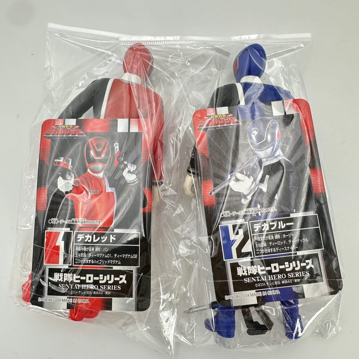 CSTOYS International toy gun [LOOSE] Dekaranger: Deka Red, Blue, Green, Yellow & Pink Soft Vinyl Figure Set with Weapons & Cards