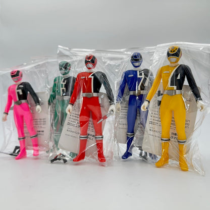 CSTOYS International toy gun [LOOSE] Dekaranger: Deka Red, Blue, Green, Yellow & Pink Soft Vinyl Figure Set with Weapons & Cards