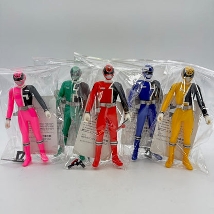 CSTOYS International toy gun [LOOSE] Dekaranger: Deka Red, Blue, Green, Yellow & Pink Soft Vinyl Figure Set with Weapons & Cards