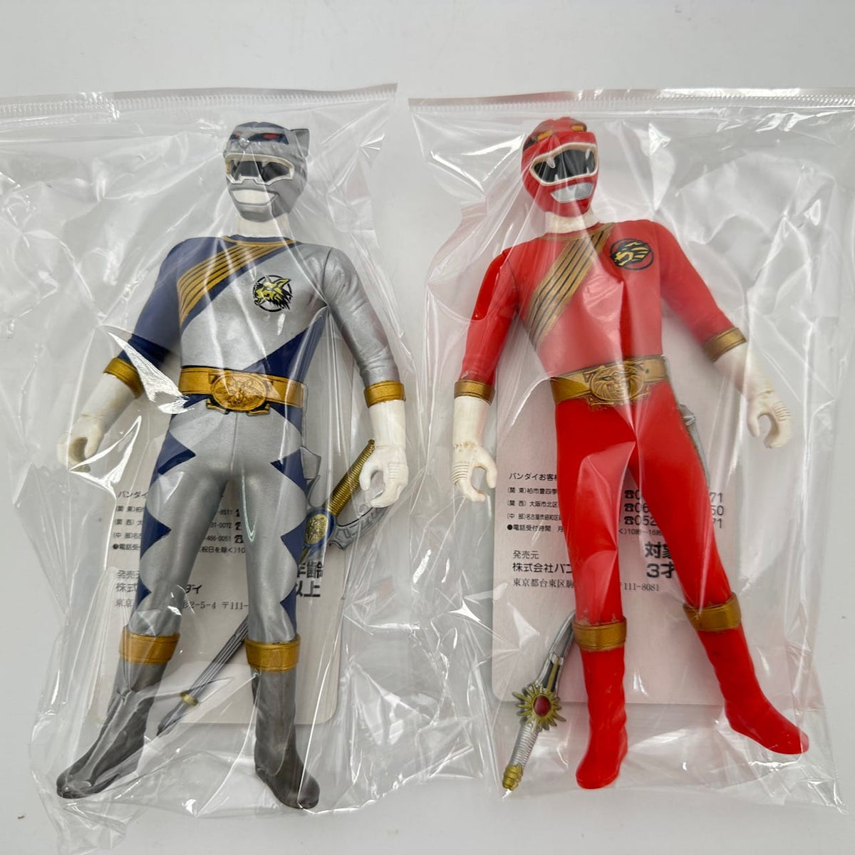 CSTOYS International vinyl figure [LOOSE] Gaoranger: Gao Red & Gao Silver Soft Vinyl Figure Set with Weapons & Cards