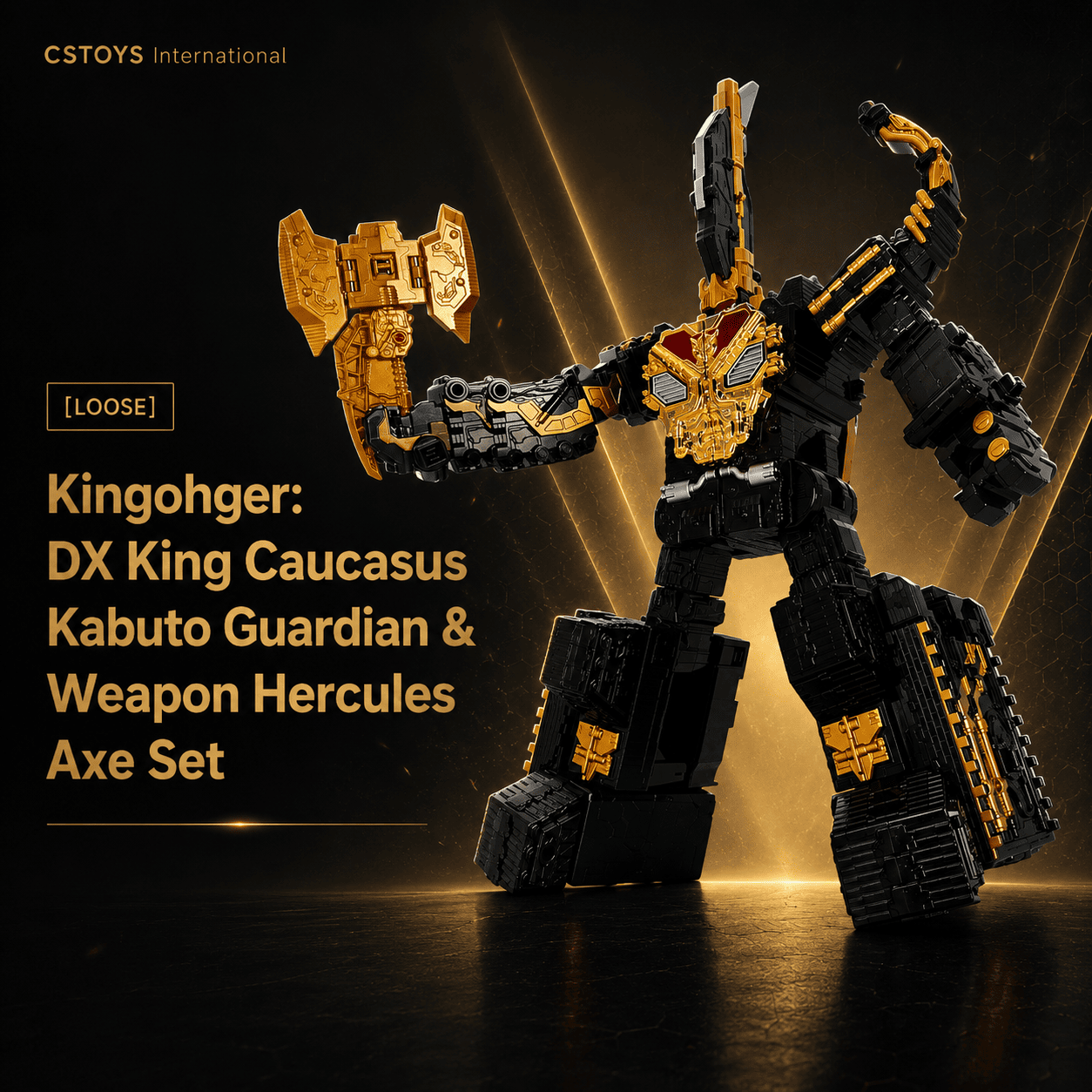 CSTOYS International action fegure [LOOSE] Kingohger: DX King Caucasus Kabuto Guardian & Weapon Hercules Axe Set