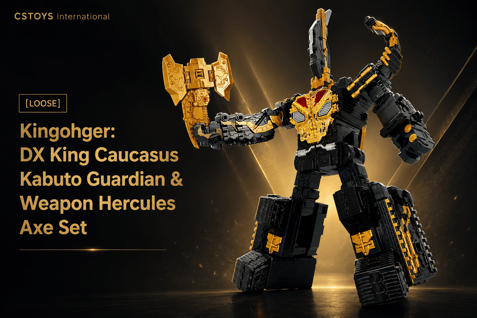 CSTOYS International action fegure [LOOSE] Kingohger: DX King Caucasus Kabuto Guardian & Weapon Hercules Axe Set